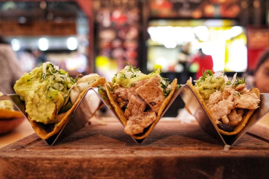 Fresh tacos with guacamole, a Mexican restaurant favorite